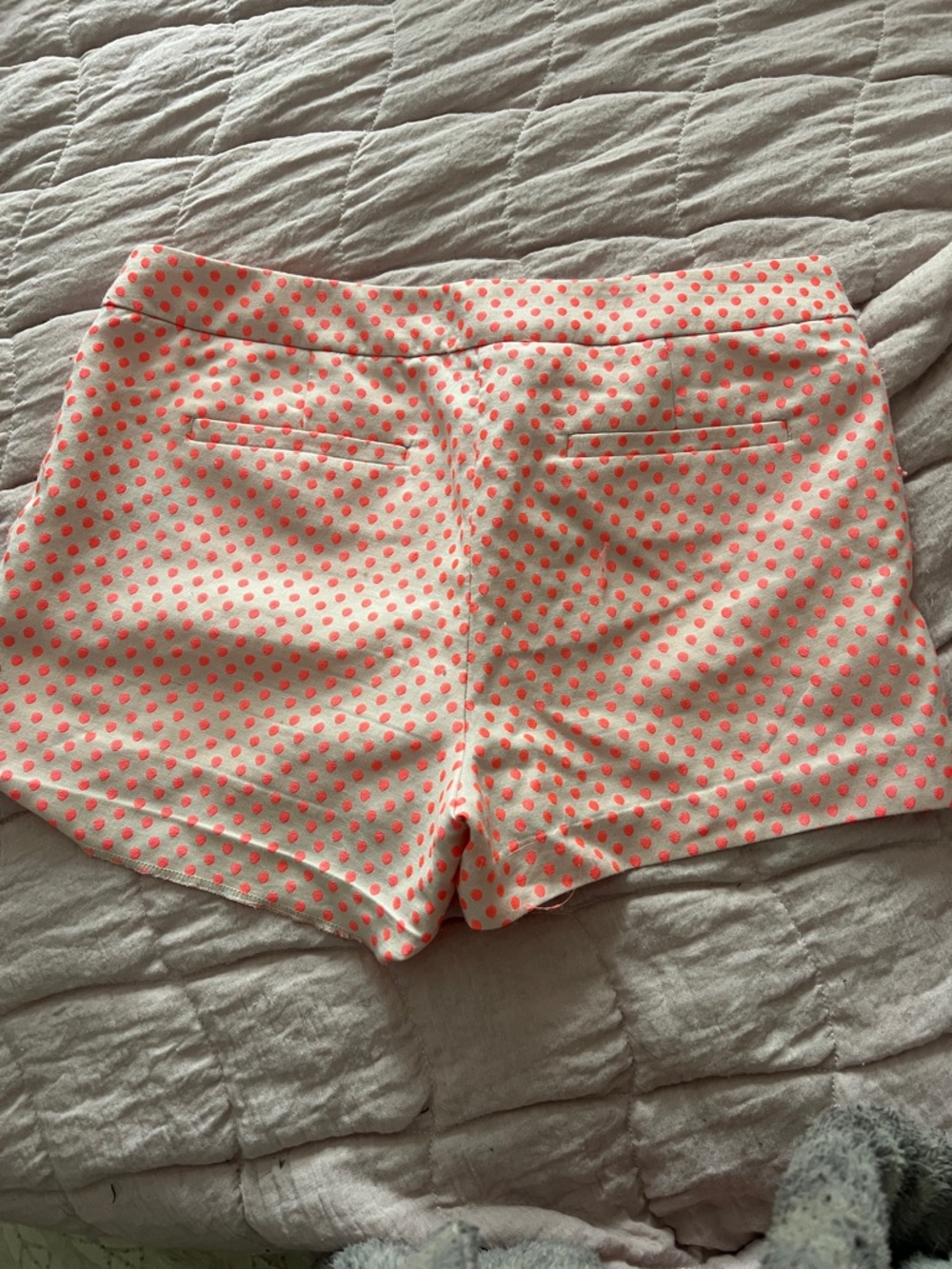 J. Crew Cream Shorts with Coral Polka Dots and Scalloped Side - Picture 5 of 5